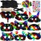 27-Piece Magic Rainbow Scratch Art Animal Masks for Kids – DIY Owl, Tiger, Rabbit, Wolf & More – Fun Jungle Party, Craft Activity, and Birthday Favors (Black)8 x 5 x 0.2 inches